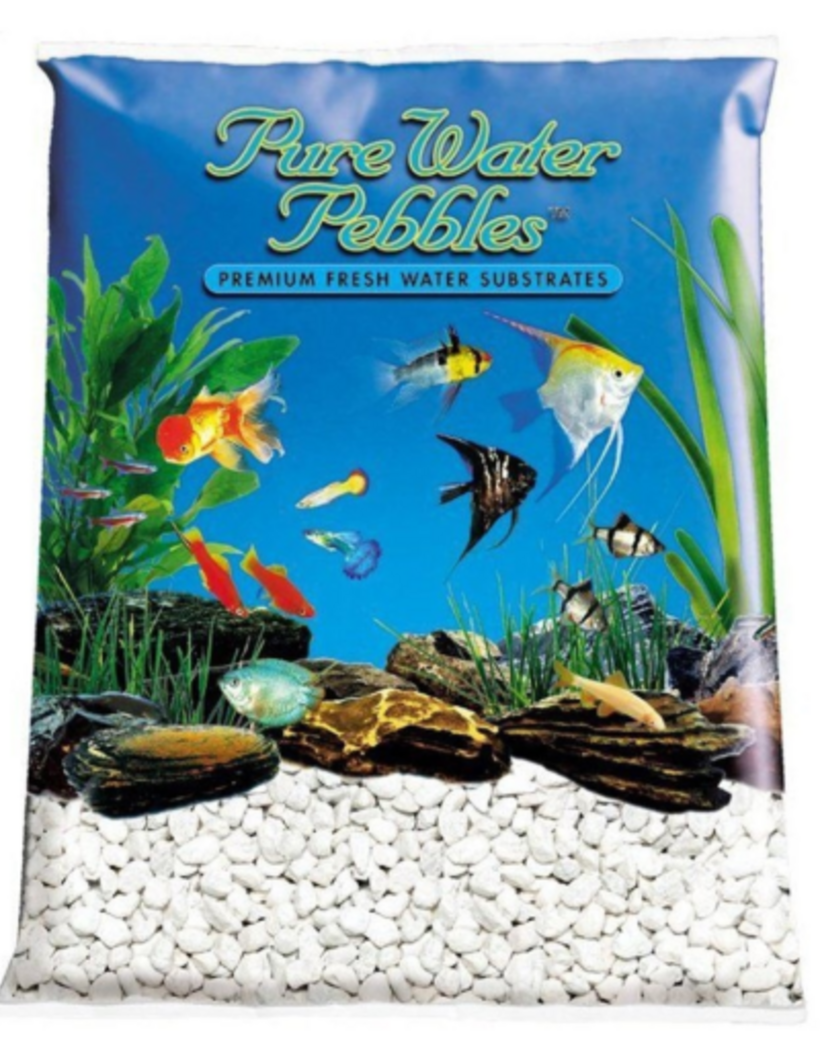Pure Water Pebbles Aquarium Gravel - Snow White - 5 lbs (3.1-6.3 mm Grain)