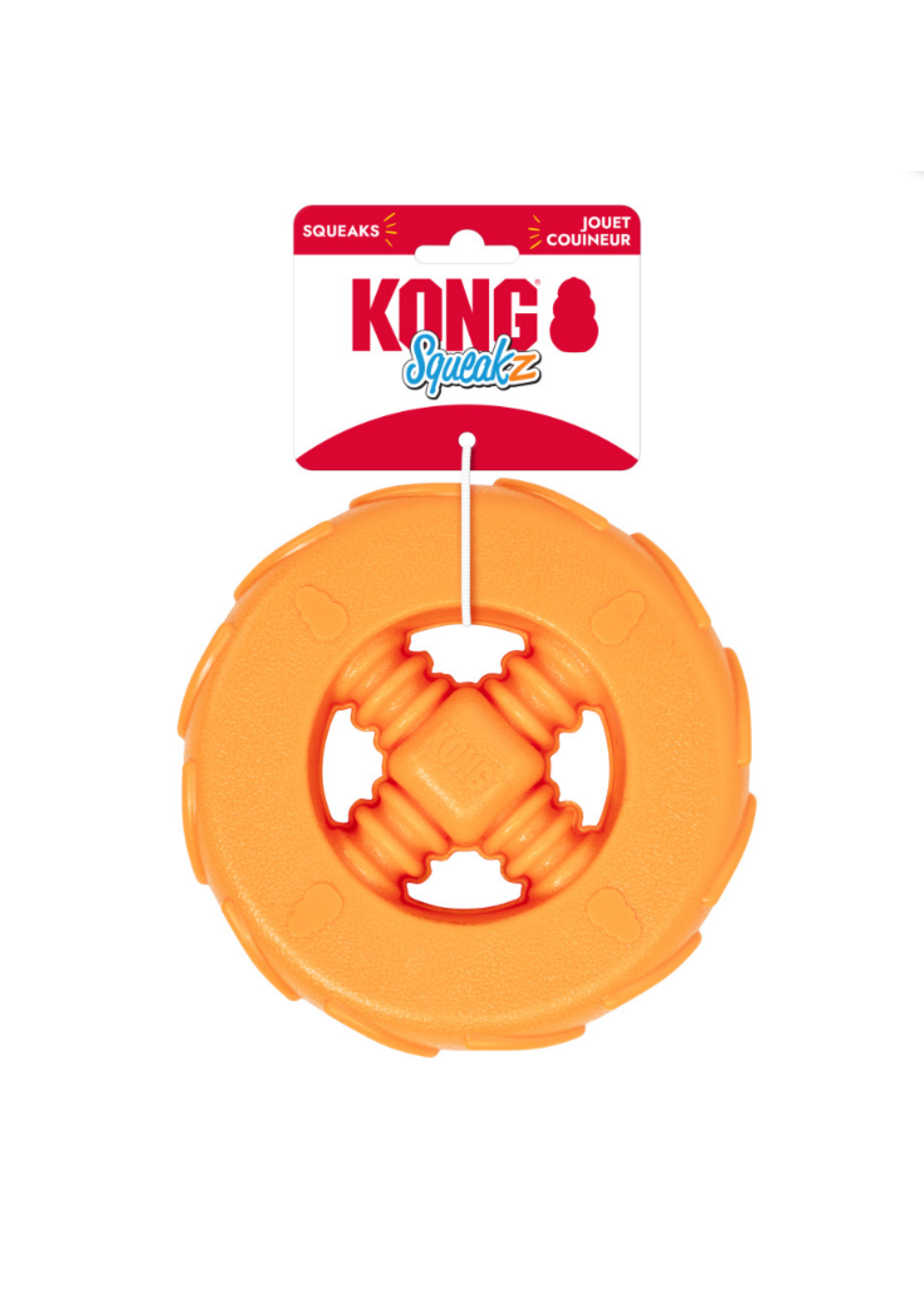 KONG KONG Squeakz Wheel Dog Toy Orange Large