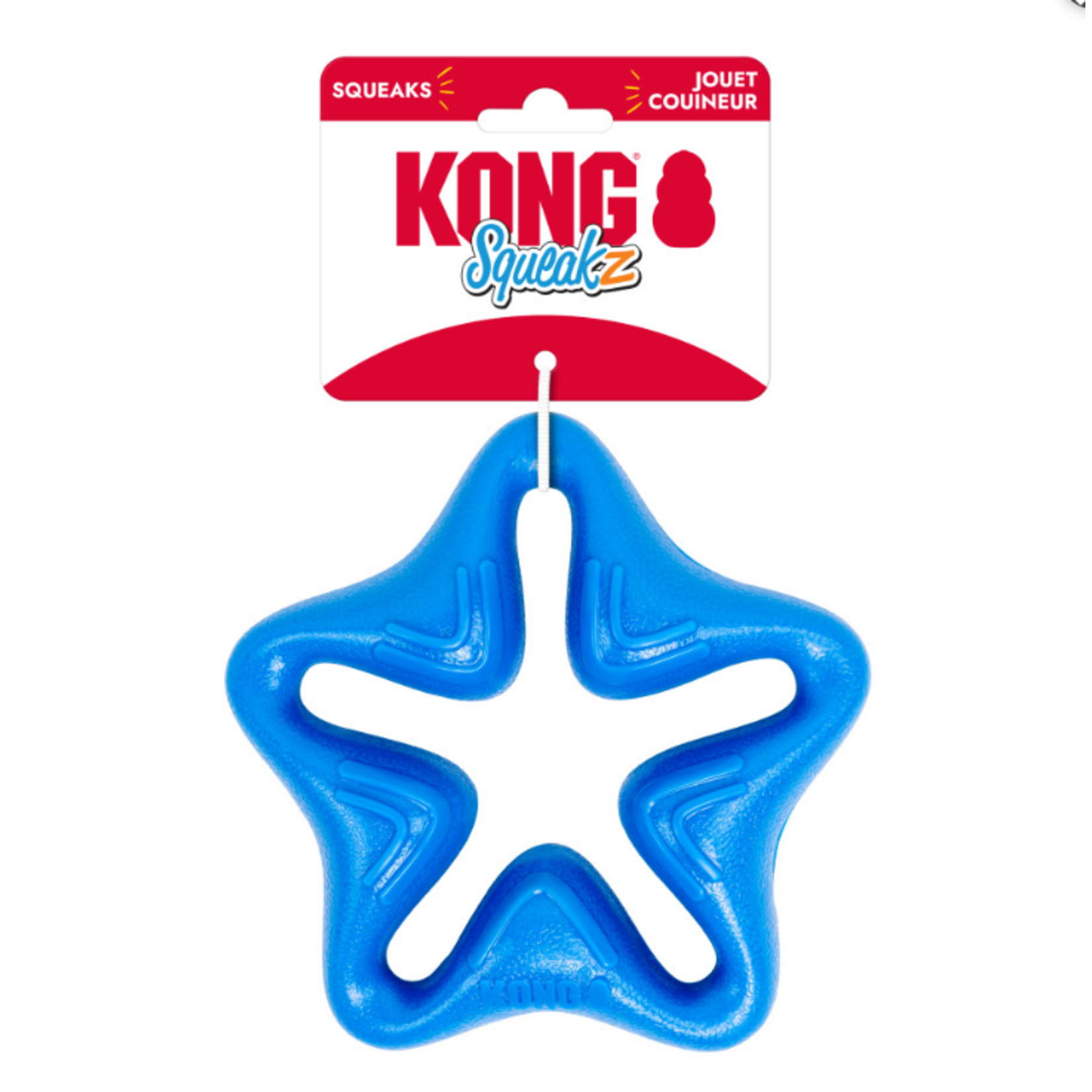 KONG KONG Squeakz Star Dog Toy Blue Medium