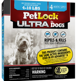 petiq Petlock Ultra Flea & Tick Control for Dogs 5-10lbs 4ct