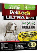 petiq Petlock Ultra Flea & Tick Control for Dogs 11-20lbs 4ct