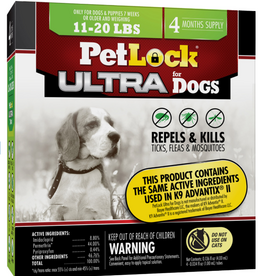 petiq Petlock Ultra Flea & Tick Control for Dogs 11-20lbs 4ct