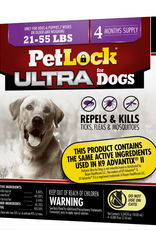 petiq Petlock Ultra Flea & Tick Control for Dogs 21-55lbs 4ct