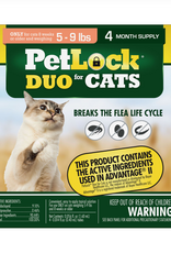 petiq Petlock Duo Flea & Tick Control for Cats 5-9lbs 4pk