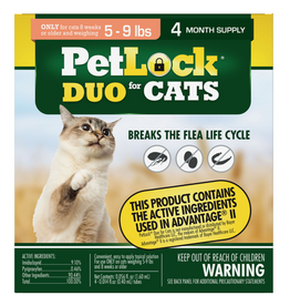 petiq Petlock Duo Flea & Tick Control for Cats 5-9lbs 4pk
