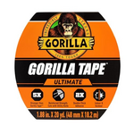 Gorilla Gorilla Ultimate Tape, High Tensile Cloth with Double-Thick Adhesive for Hauling, Strapping, Patching, Bundling, Lifting, 1.88" X 20yd, Black (Pack of