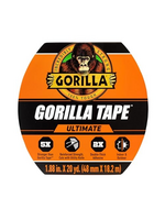 Gorilla Gorilla Ultimate Tape, High Tensile Cloth with Double-Thick Adhesive for Hauling, Strapping, Patching, Bundling, Lifting, 1.88" X 20yd, Black (Pack of