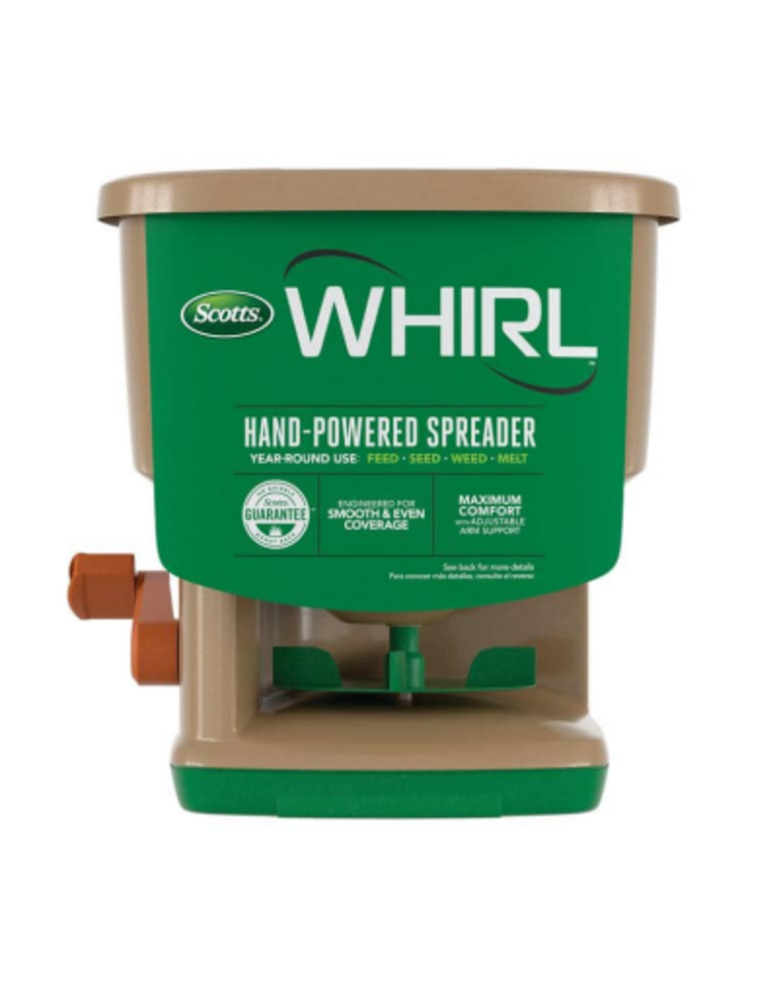 Scotts Scotts Whirl Hand-Powered Spreader for Grass Seed  Fertilizer  Salt and Ice Melt