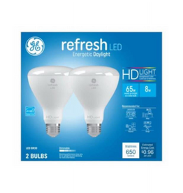 GE GE 93129888 LED HD+ Refresh Light Bulbs  BR30 Medium Base  8 Watt  2-Pk. - Quantity 1