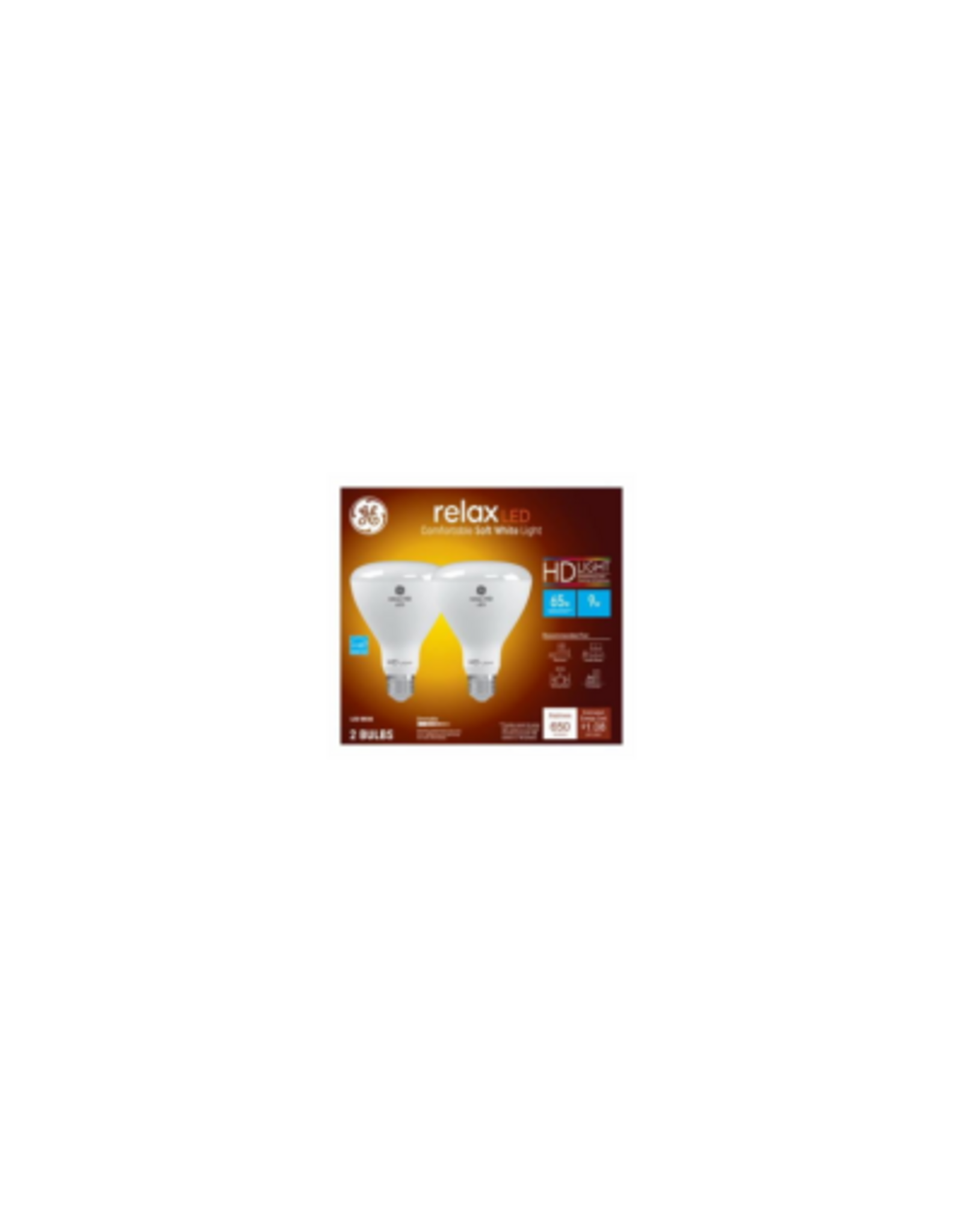 GE GE 93129938 Relax HD LED Light Bulb  BR30  9 Watt  2-Pk. - Quantity 1