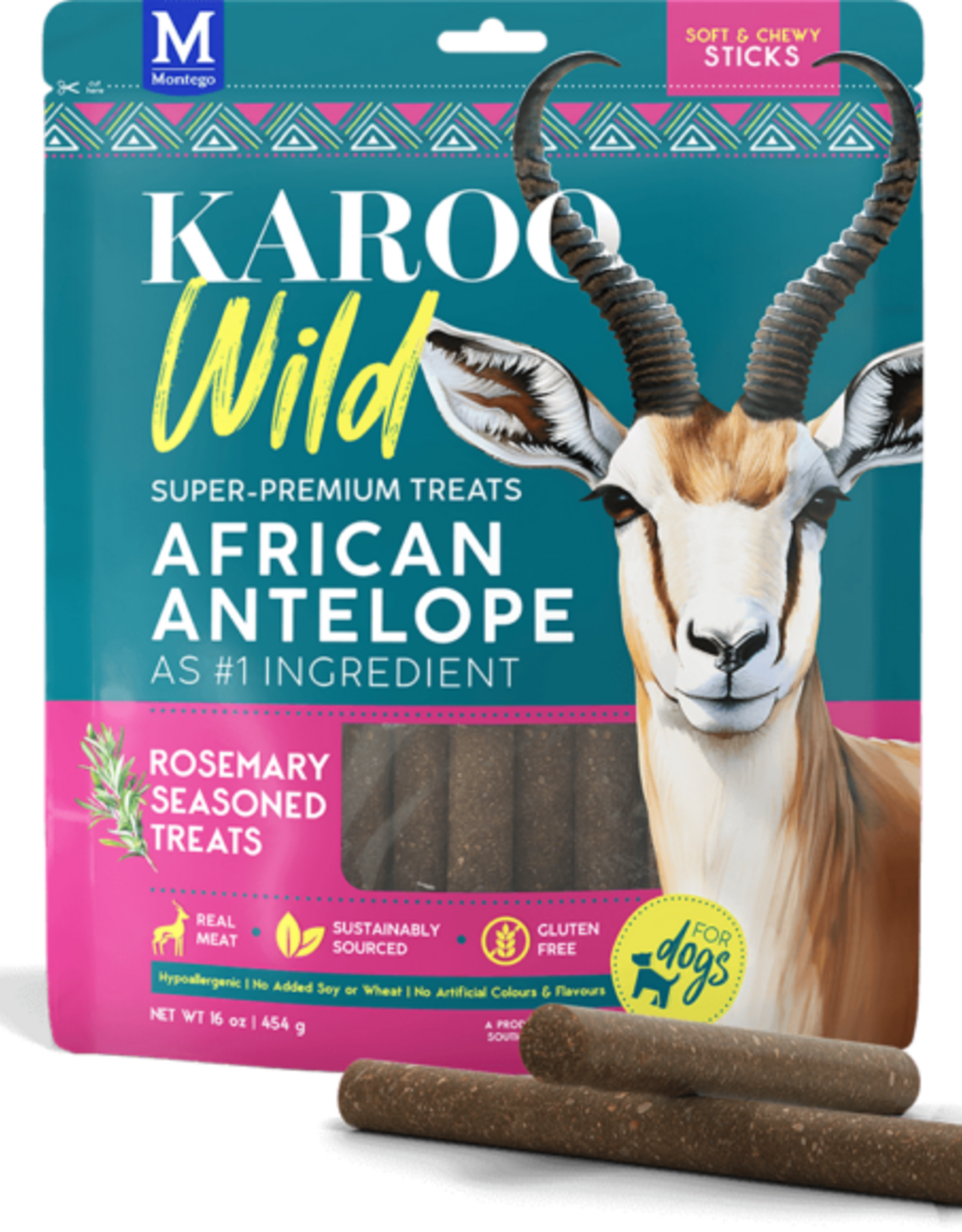 Karoo Karoo Wild African Antelope Dog Treats - Rosemary Sticks - 16 oz