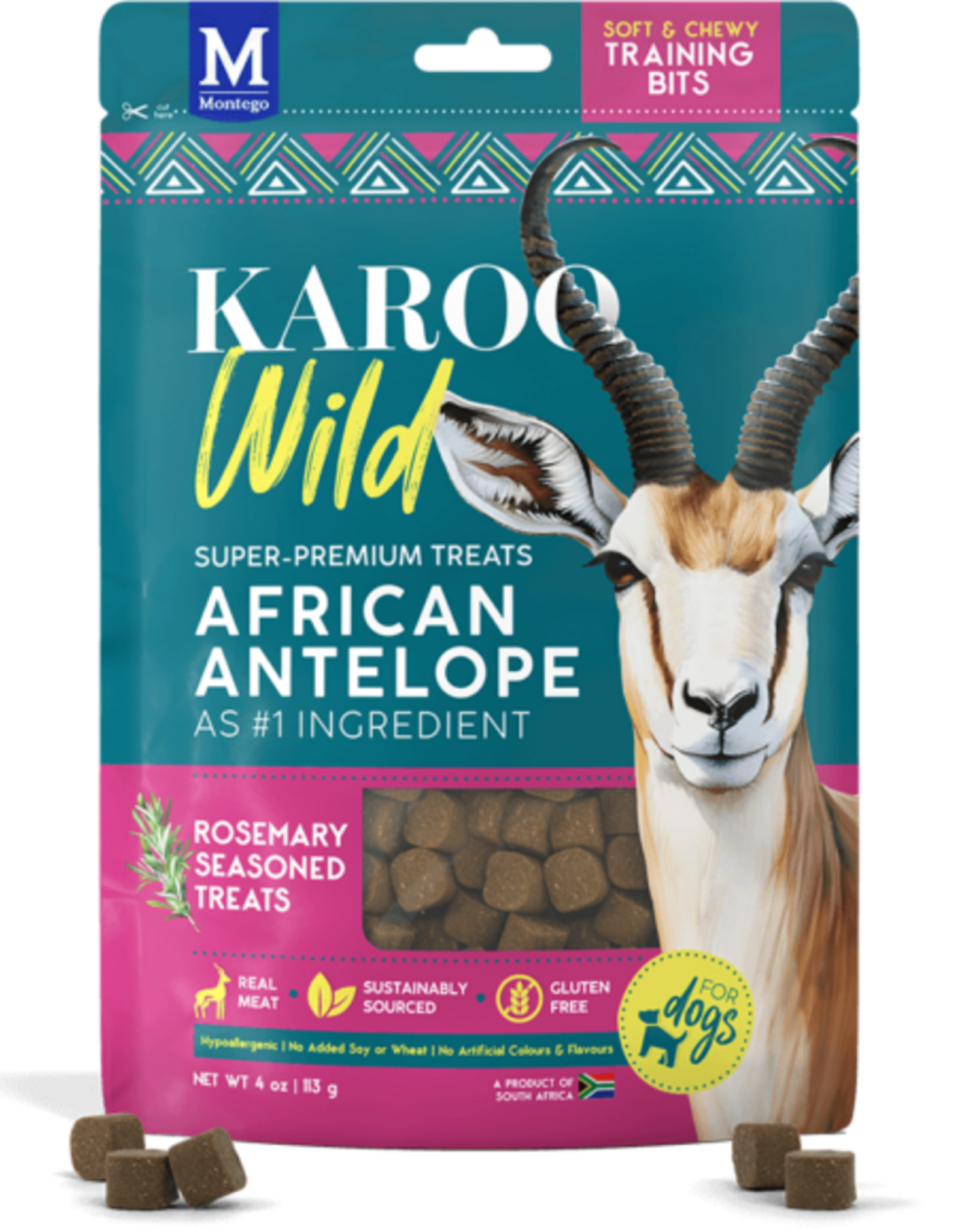 Karoo Karoo Wild African Antelope Dog Treats - Rosemary Training Bits - 4 oz