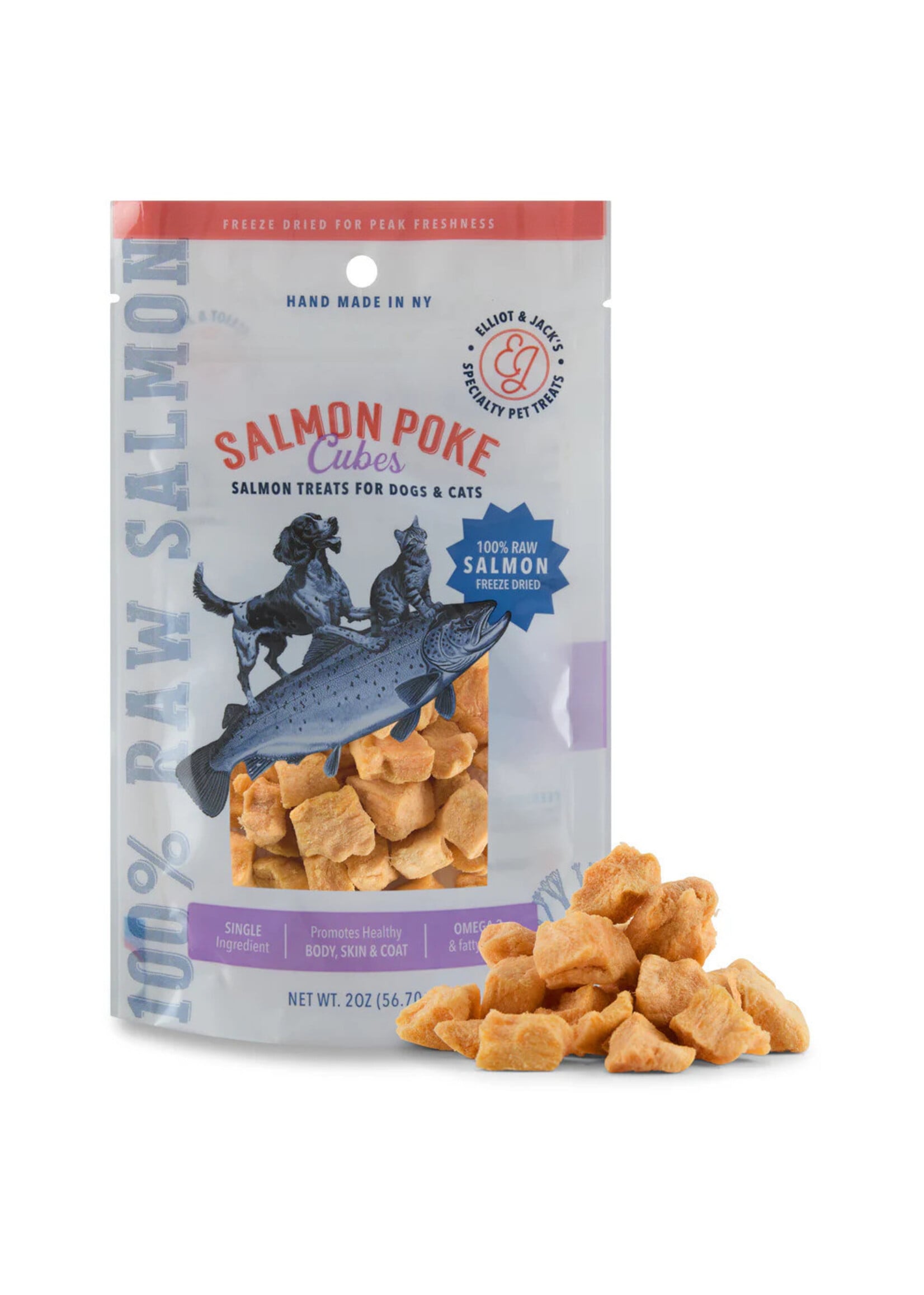 Elliott & Jack's River Street Pet Treats Elliott & Jack's Dog/Cat Treats - Salmon Poke Cubes - 2 oz.