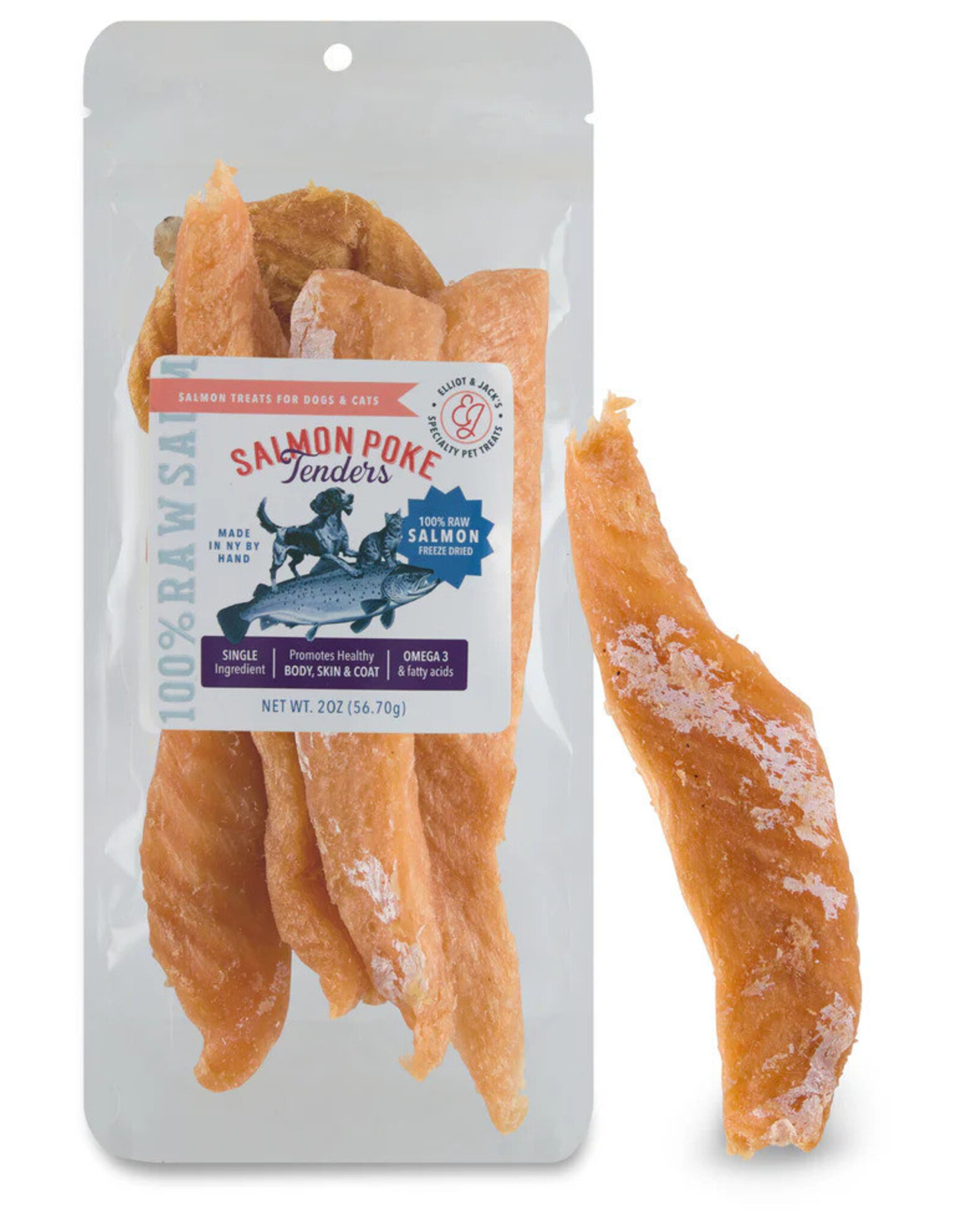 Elliott & Jack's River Street Pet Treats Elliott & Jack's Dog/Cat Treats - Salmon Poke Tenders - 2 oz.