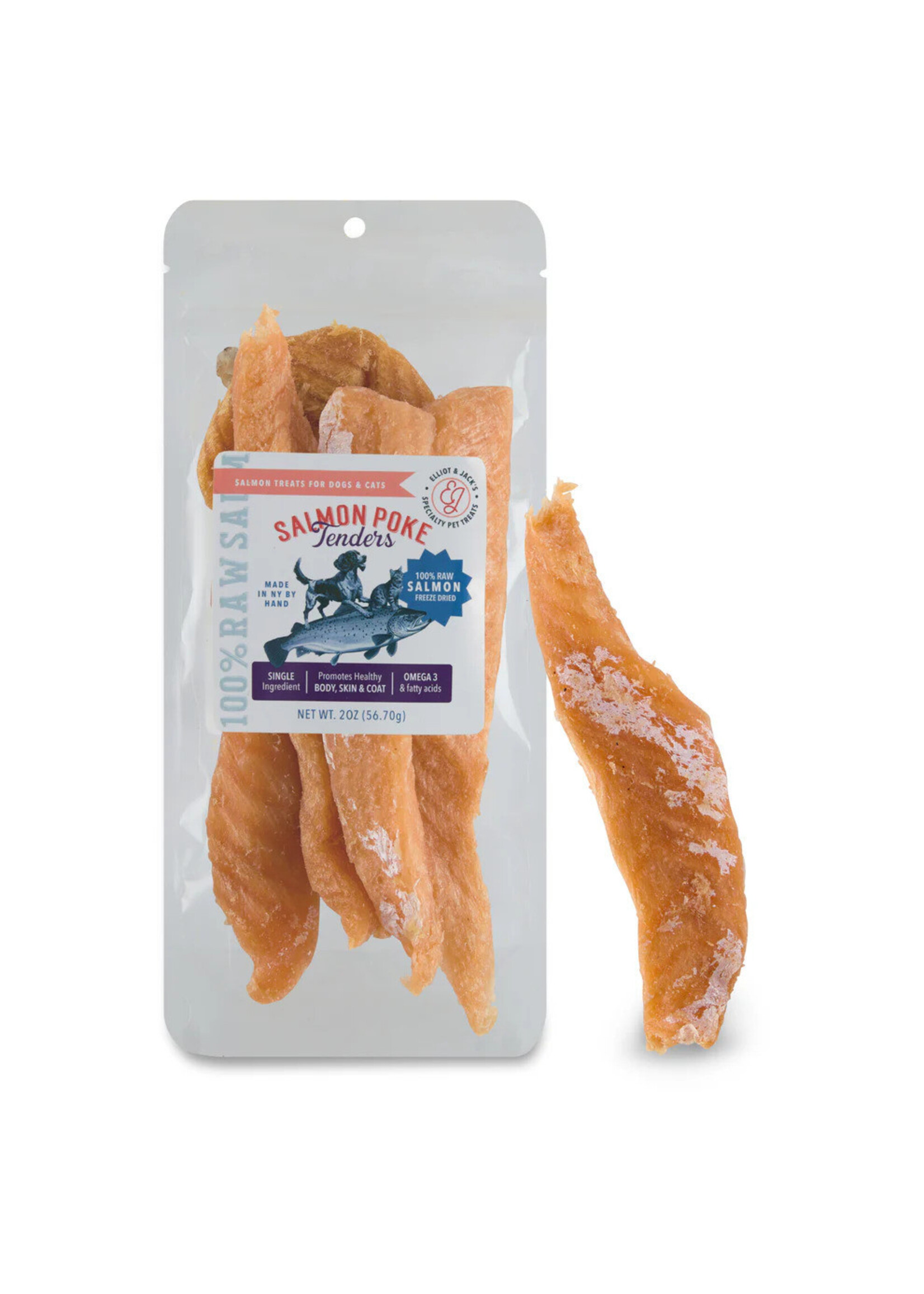 Elliott & Jack's River Street Pet Treats Elliott & Jack's Dog/Cat Treats - Salmon Poke Tenders - 2 oz.