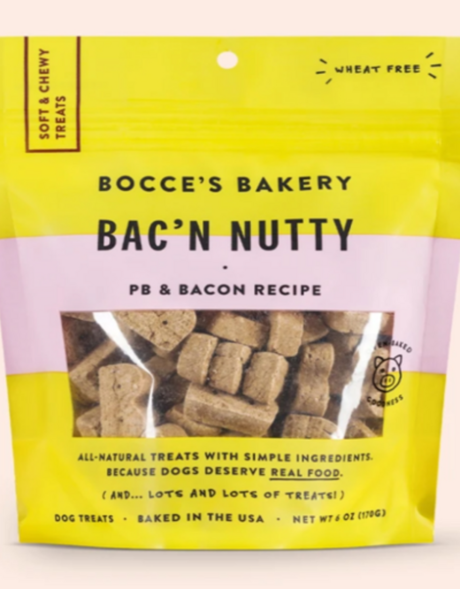 Bocce's Bakery Bocce's Bakery Dog Soft & Chewy BACON NUTTY 6 OZ