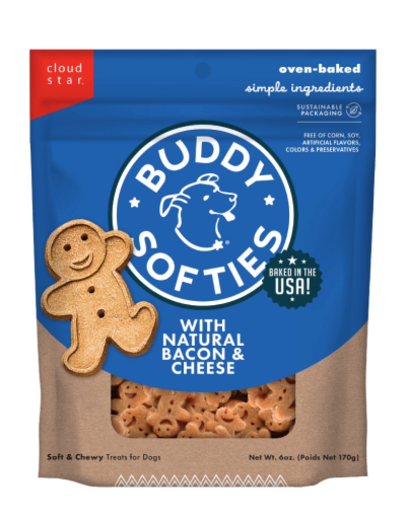 Buddy Biscuits Cloud Star Buddy Biscuits Soft & Chewy Dog Treats Bacon & Cheese - 6 oz