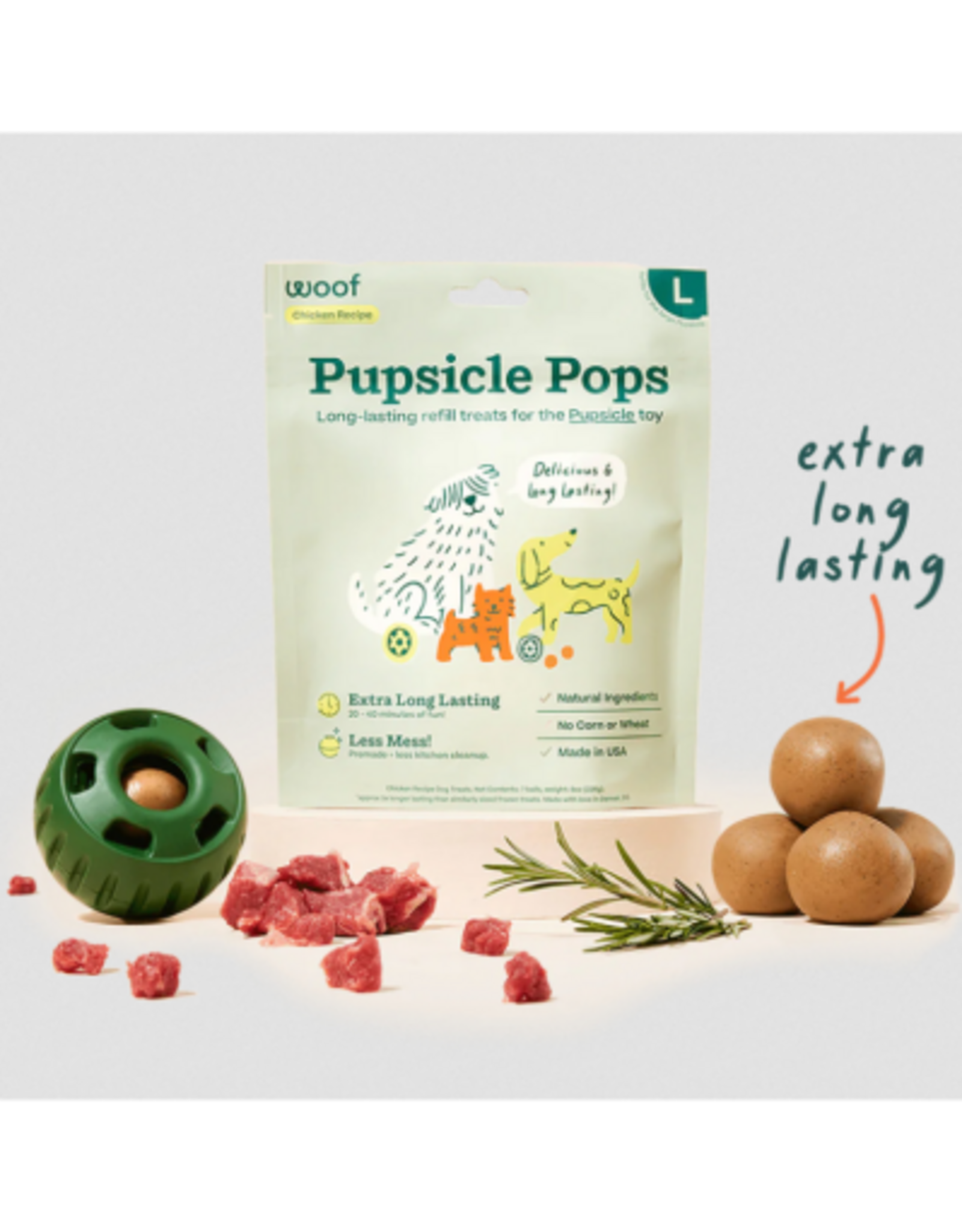 Woof WOOF DOG Pupsicle Pops Chicken Refill - 12 oz, Extra Large