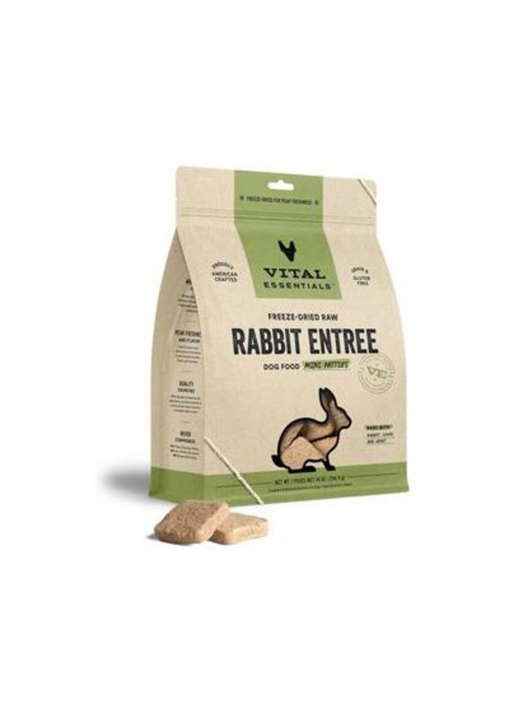 Vital Essentials VITAL ESSENTIAL Freeze-Dried Rabbit Entree Dog Food Mini Patties - 14 oz