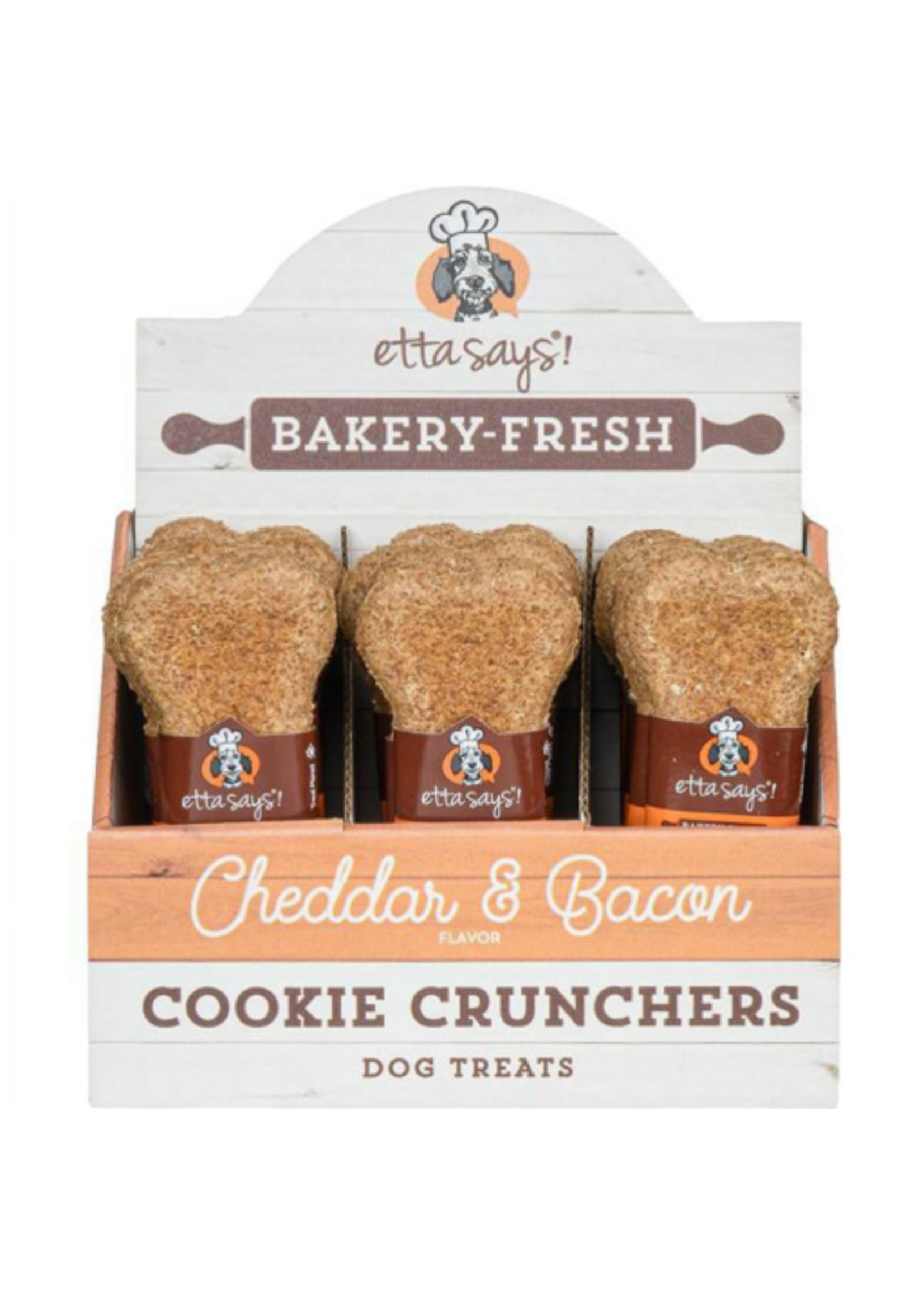 Etta Says! Etta Says Cheddar & Bacon Cookie Crunchers Dog Treat - 5 in, 1 oz