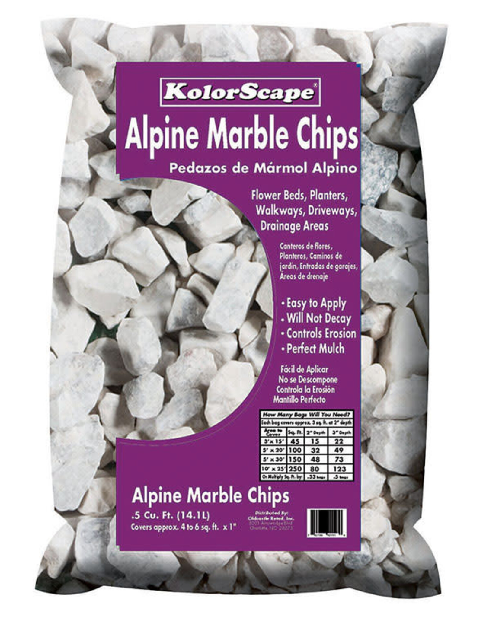 Old Castle KolorScape Alpine White Marble Chips - Stone - 0.5 cu ft