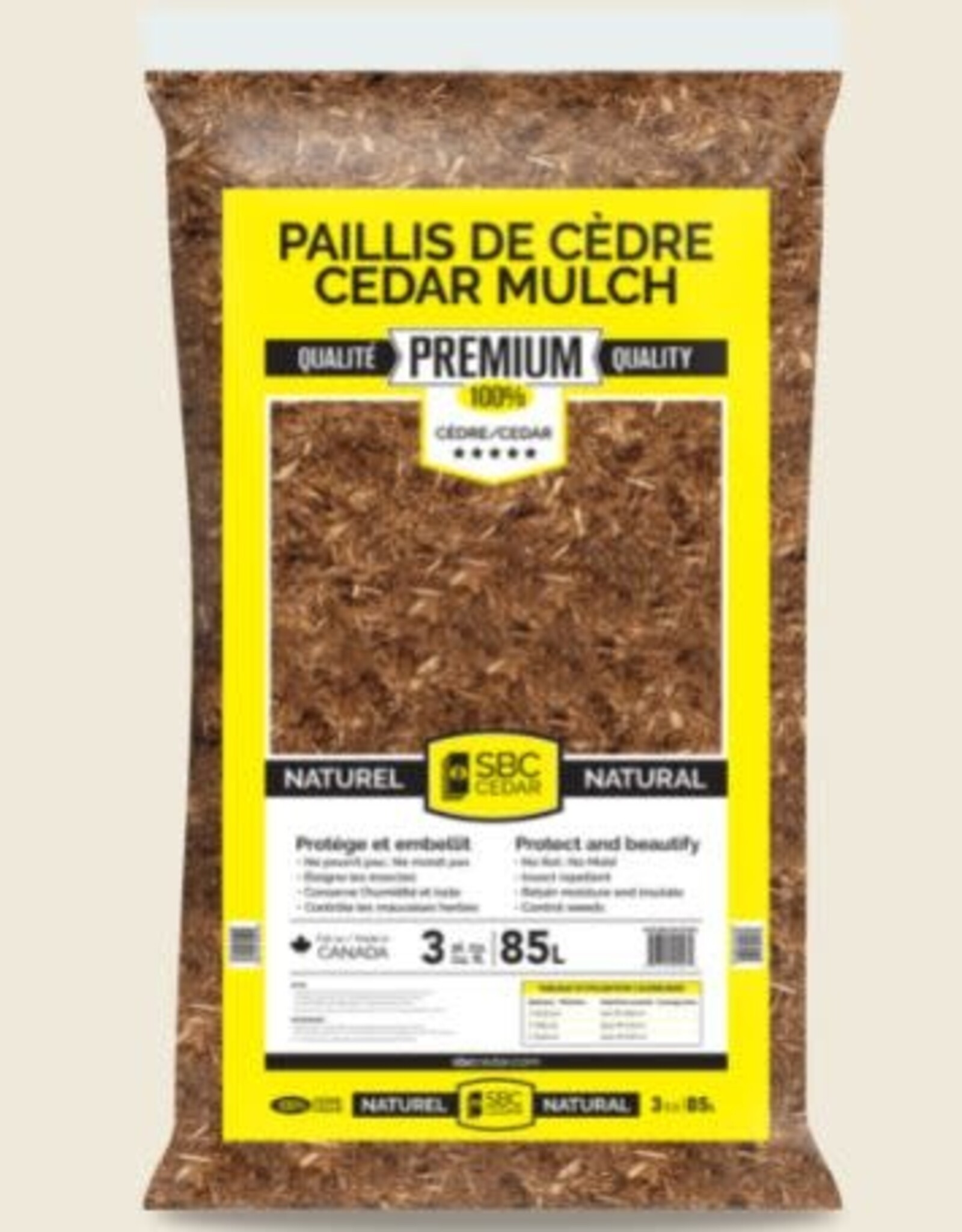 SBC Cedar SBC Natural Cedar Mulch - 3 cu ft