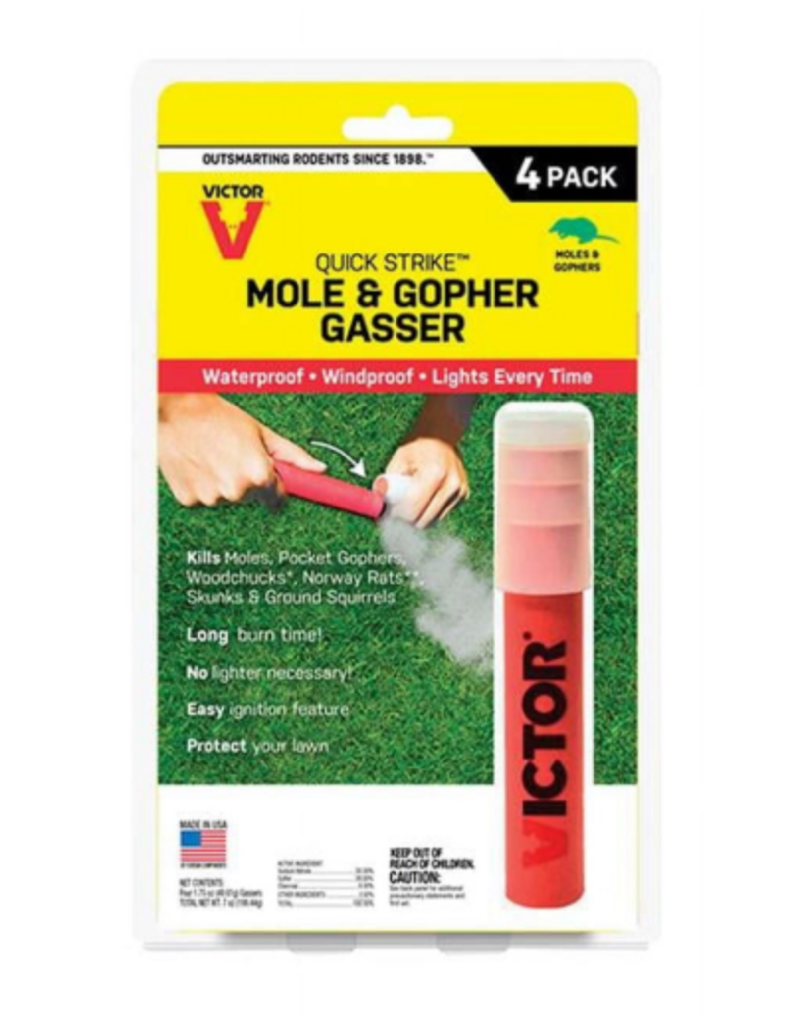 Victor Pest Quick Strike Mole & Gopher Gasser - 4 pack