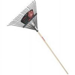 RAZOR-BACK Leaf Rake Steel Tine, 24 -Tine - Hardwood Handle - 54 in L Handle
