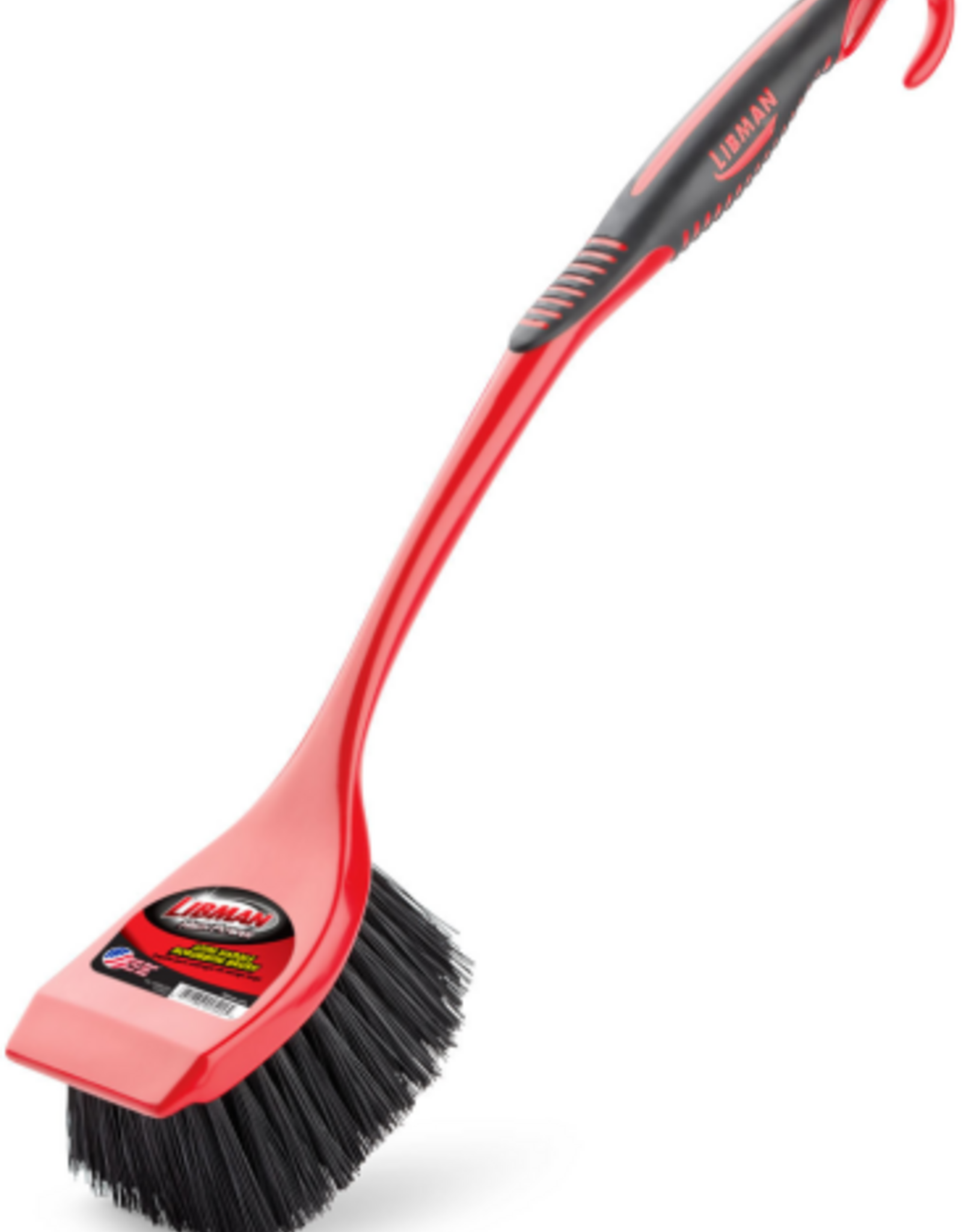 Libman Libman Long Handle Utility Scrub Brush Red Black Polypropylene Handle