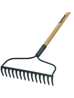 Landscapers Select Landscapers Select Bow Rake, 13.5 in W Head, 14 -Tine, Steel Tine, 48 in L Handle