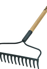 Landscapers Select R14AL Bow Rake, 13.5 in W Head, 14 -Tine, Steel Tine, 48 in L Handle