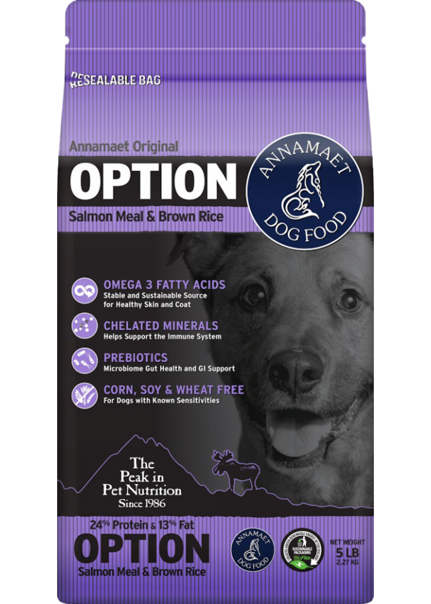 Annamaet Annamaet Original Option 24% Salmon Meal & Brown Rice Dry Dog Food - 25 lb