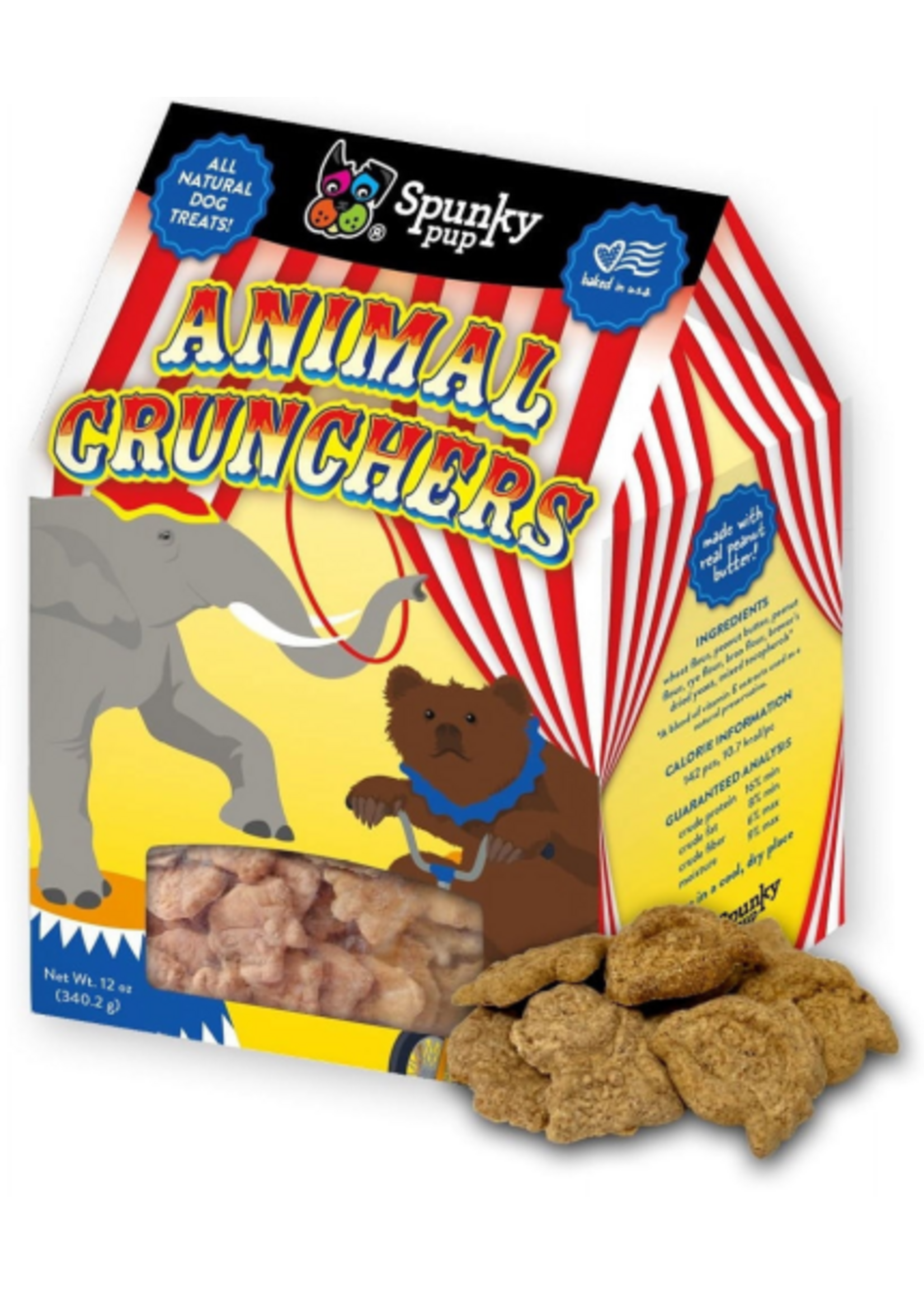 Spunky Pup Spunky Pup Animal Crunchers Peanut Butter Biscuits Dog Treats - 12 oz
