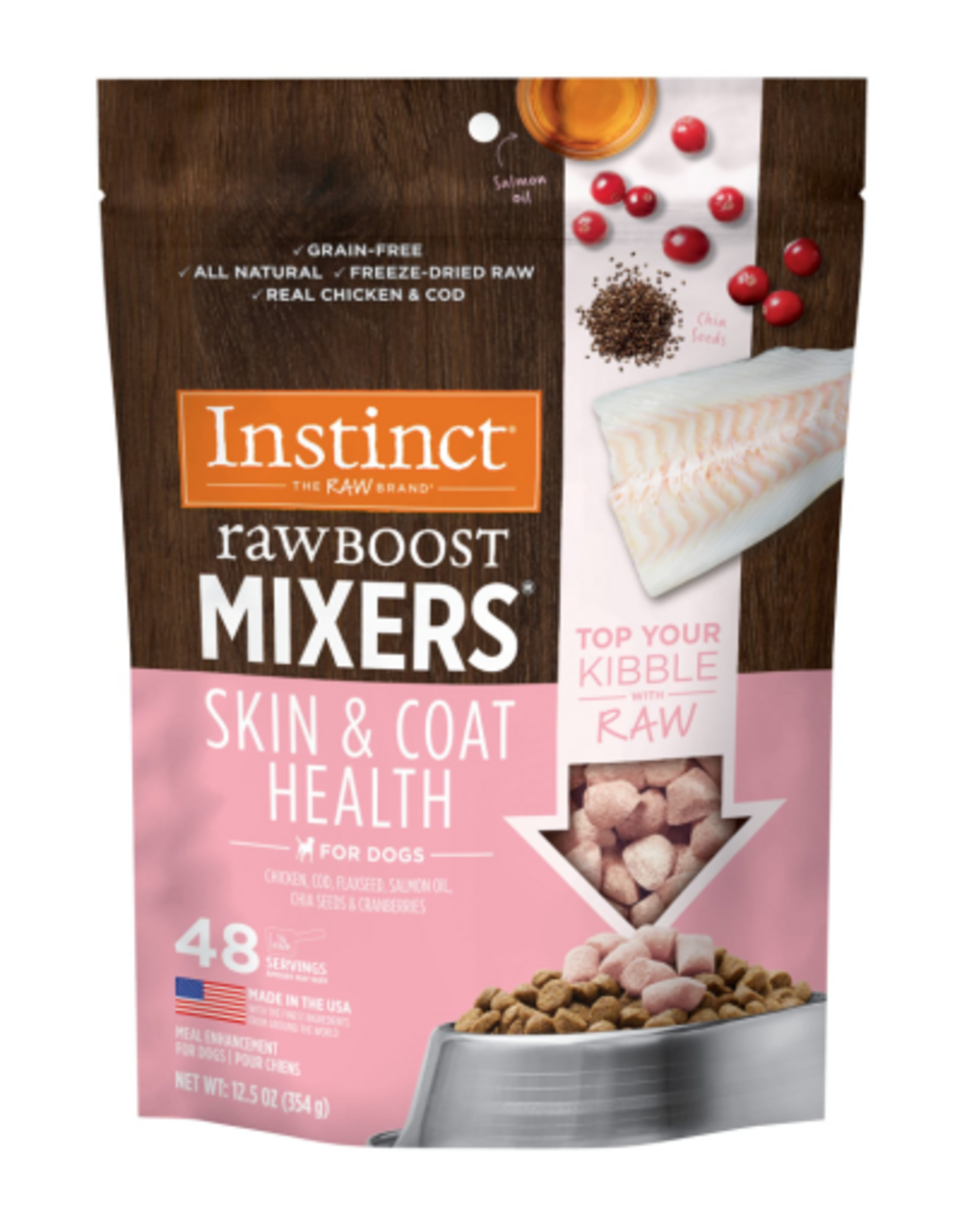 Instinct Instinct Raw Boost Mixers Freeze Dried Raw Dog Food Topper Skin & Coat Health - 12.5 oz