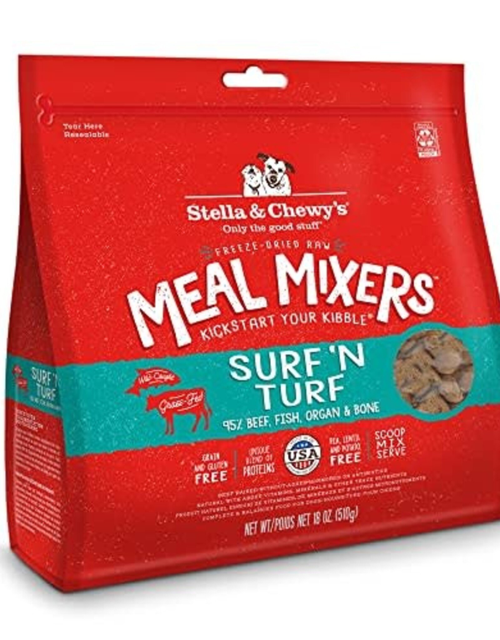 Stella & Chewy's Stella & Chewy's Freeze Dried Grain Free Raw Surf & Turf Meal Mixers Dog Food Topper - 18 oz
