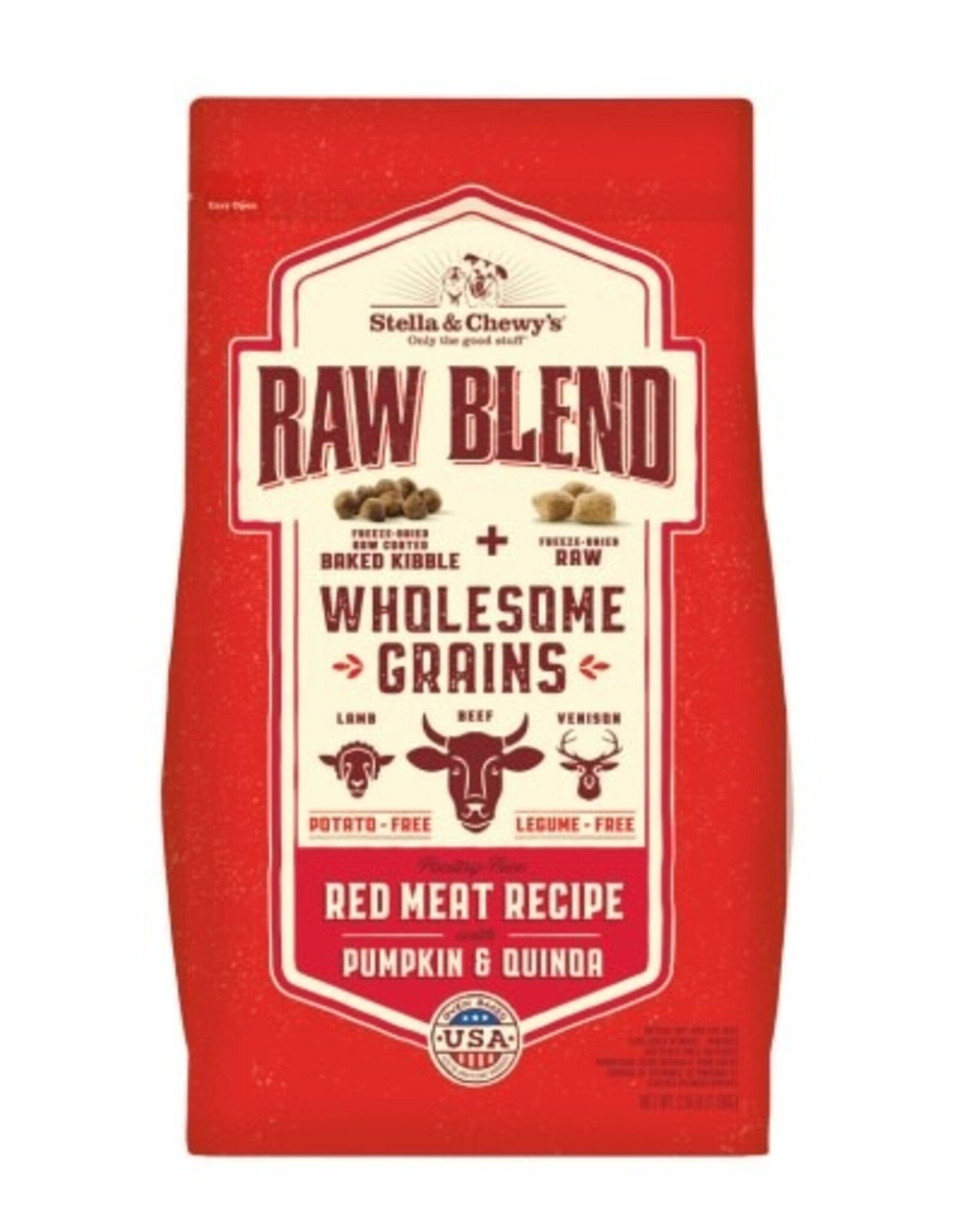 Stella & Chewy's Stella  Chewy's Raw Blend Kibble with Wholesome Grains Red Meat Recipe Dry Dog Food - 22 Lb Bag
