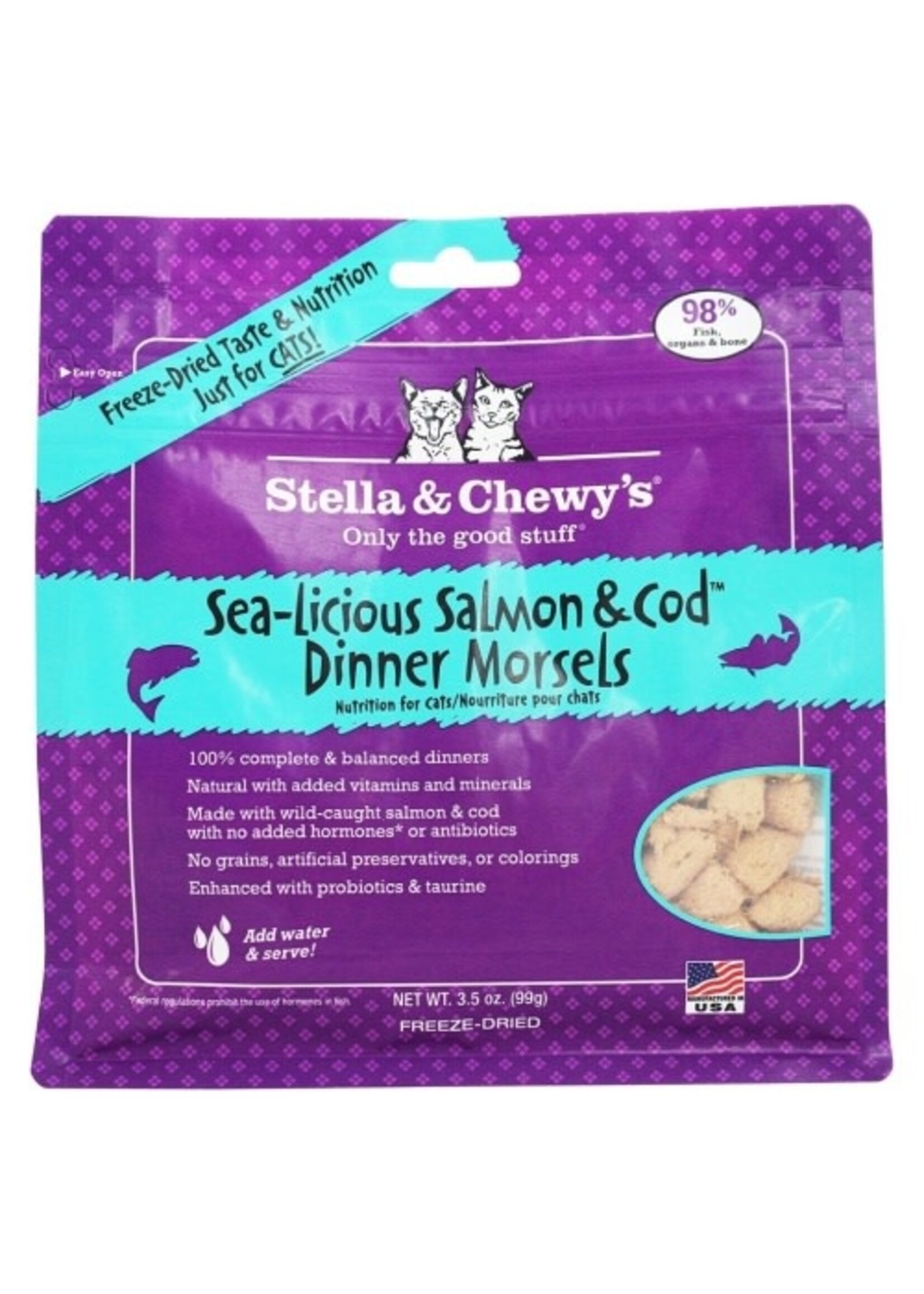 Stella & Chewy's Stella & Chewy's Sea-Licious Salmon & Cod Dinner Morsels Grain Free Freeze Dried Raw Cat Food - 3.5 Oz