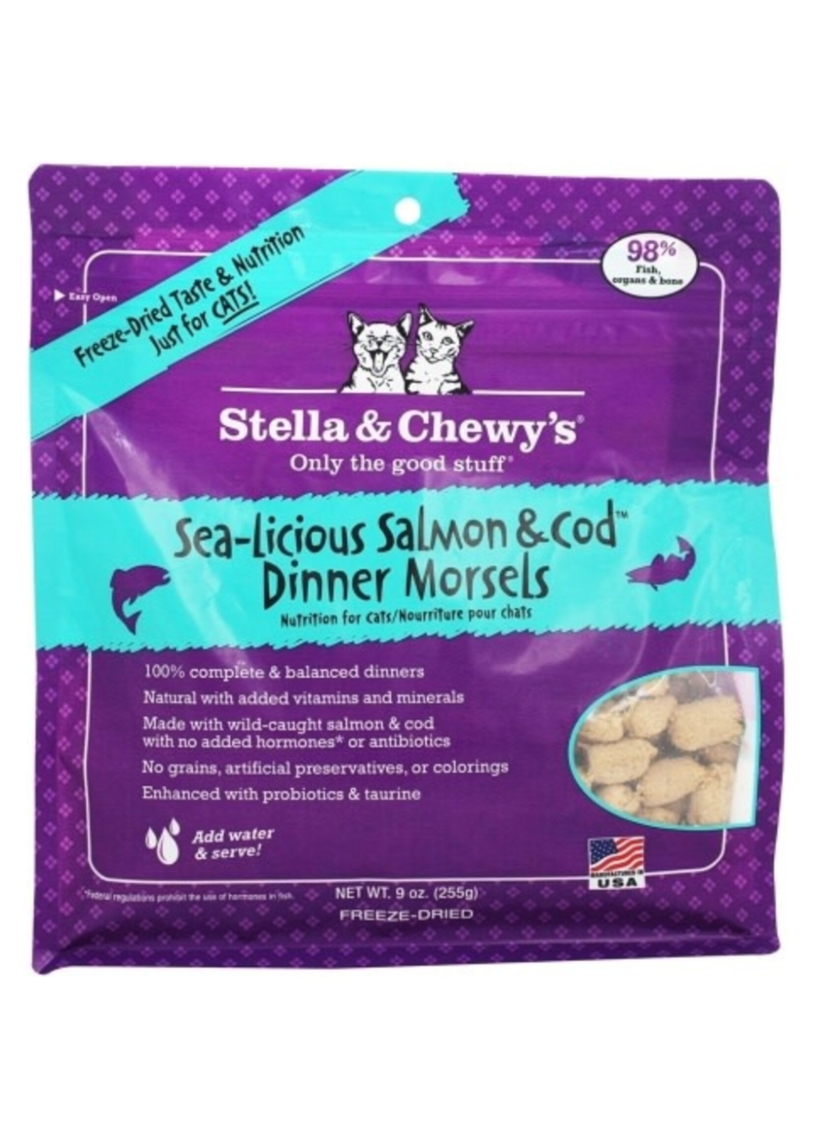Stella & Chewy's Stella & Chewy's Sea-Licious Salmon & Cod Dinner Morsels Grain Free Freeze Dried Raw Cat Food - 8 Oz