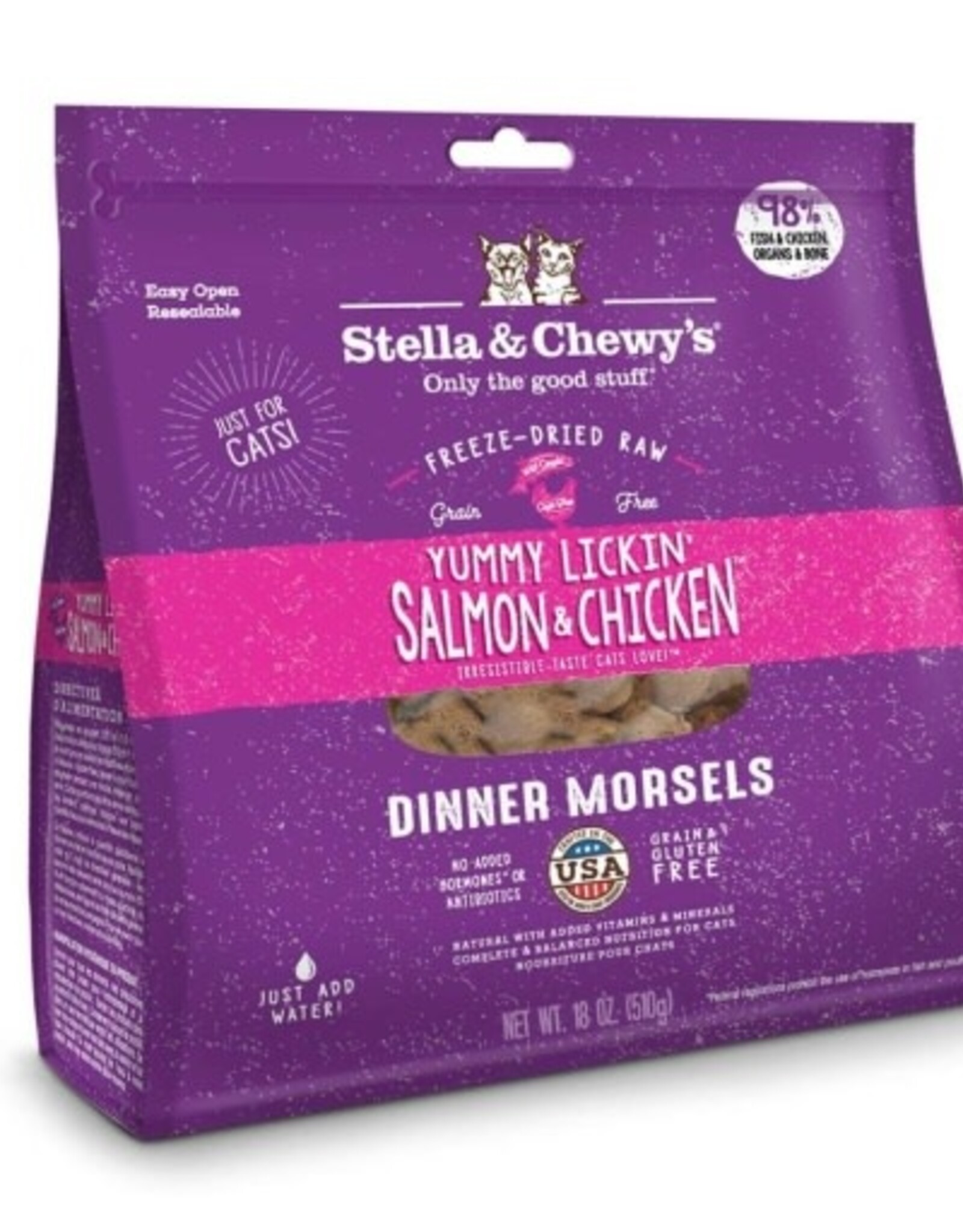 Stella & Chewy's Stella & Chewy's Yummy Lickin' Salmon & Chicken Dinner Grain Free Freeze Dried Raw Cat Food - 18 Oz