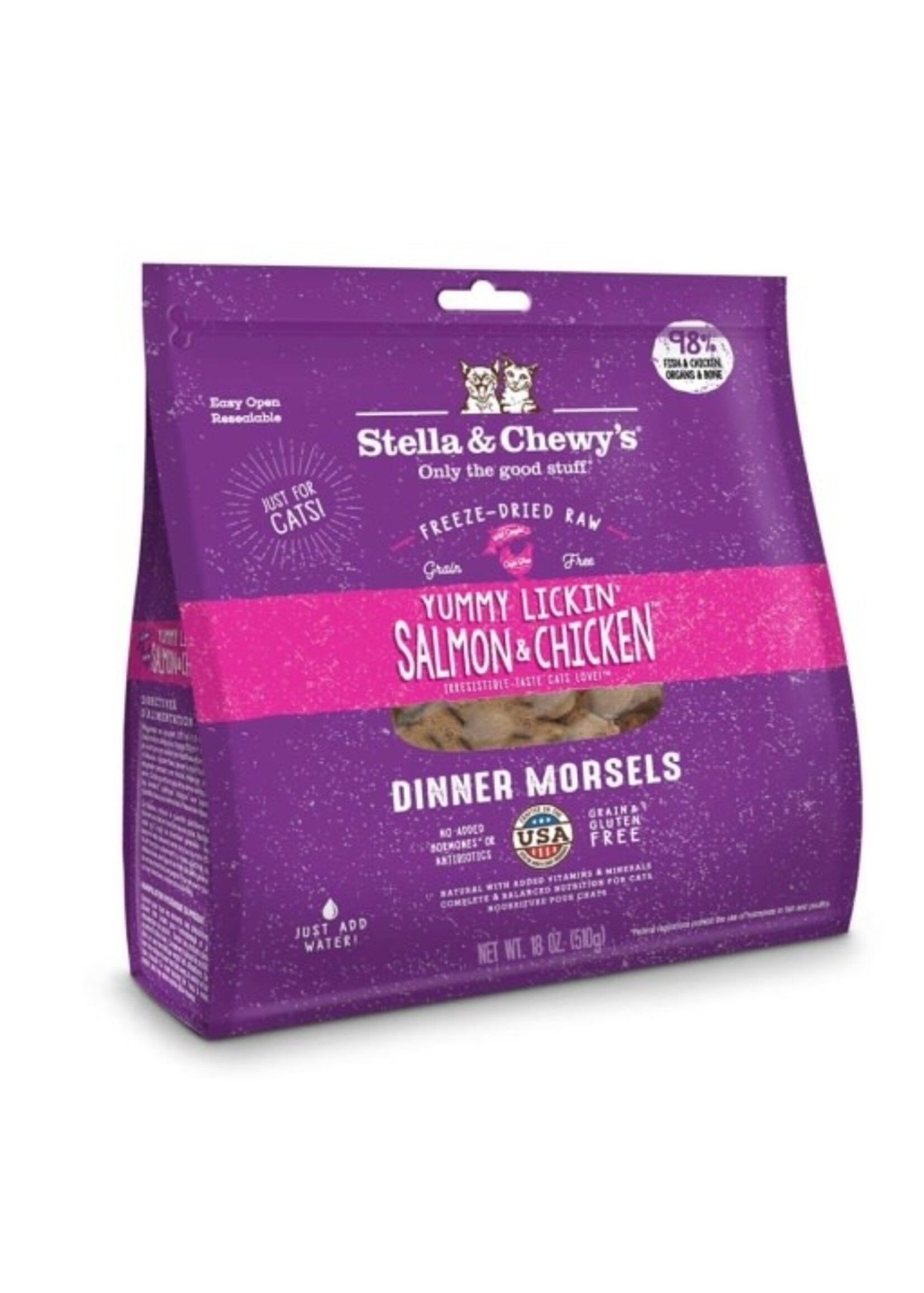 Stella & Chewy's Stella & Chewy's Yummy Lickin' Salmon & Chicken Dinner Grain Free Freeze Dried Raw Cat Food - 18 Oz