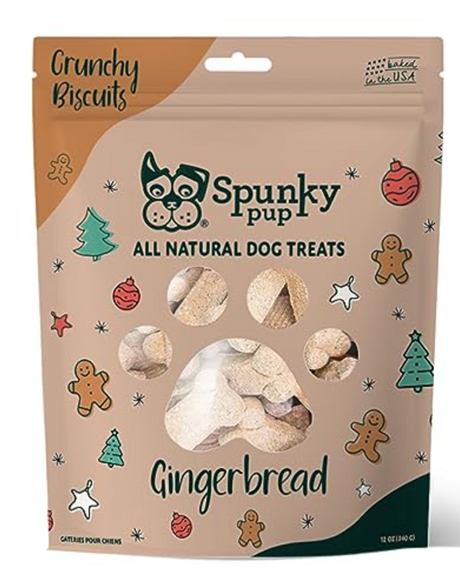Spunky Pup Spunky Pup Gingerbread Crunchy Biscuits Dog Treats - 10 oz