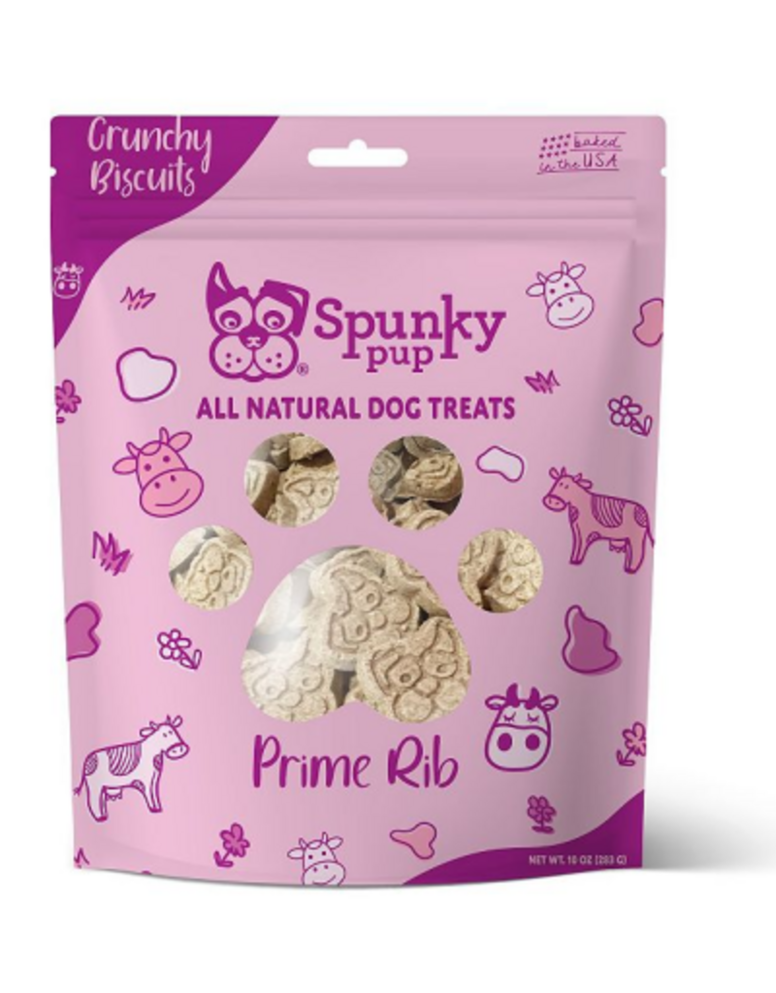 Spunky Pup Spunky Pup Prime Rib Crunchy Biscuits Dog Treats - 10 oz