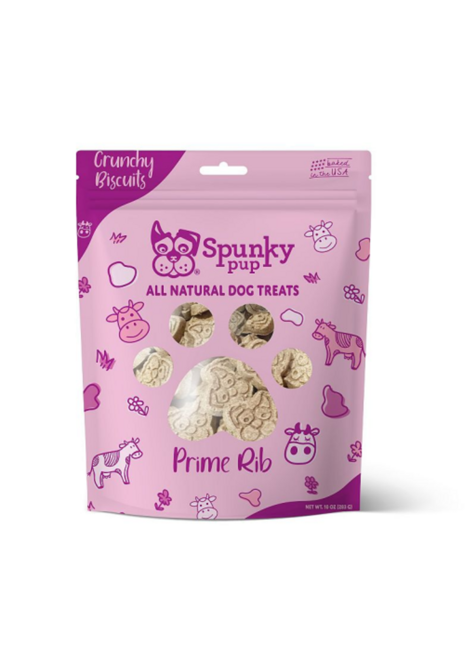Spunky Pup Spunky Pup Prime Rib Crunchy Biscuits Dog Treats - 10 oz