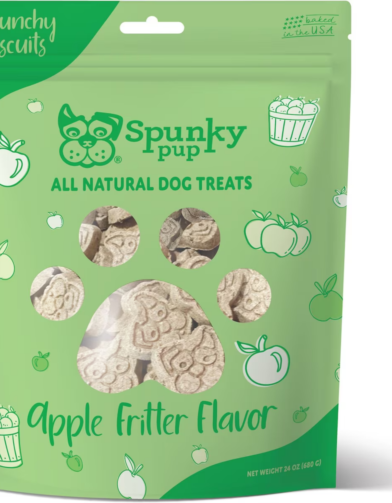 Spunky Pup Spunky Pup Apple Fritter Crunchy Biscuits Dog Treats - 10 oz