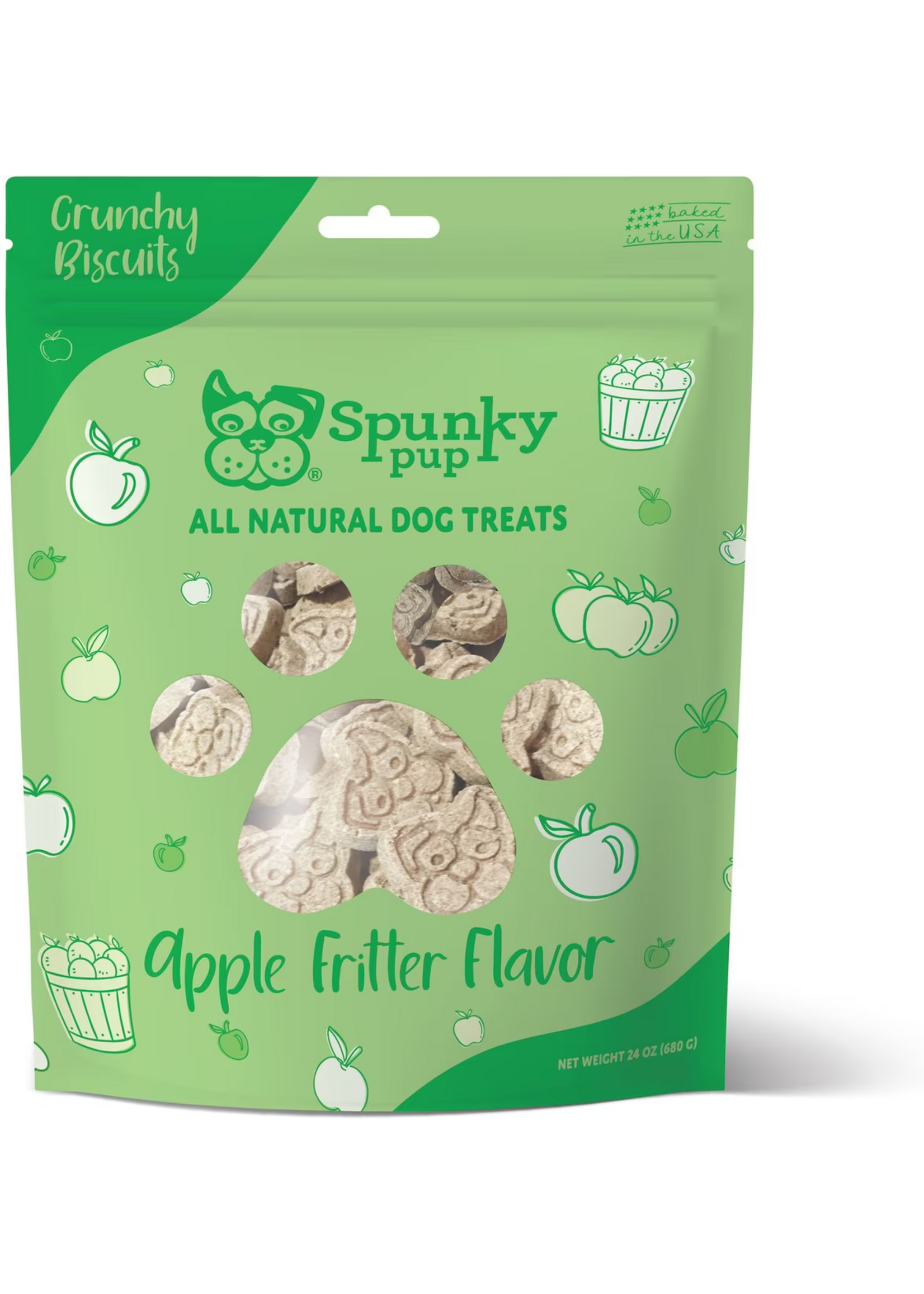 Spunky Pup Spunky Pup Apple Fritter Crunchy Biscuits Dog Treats - 10 oz