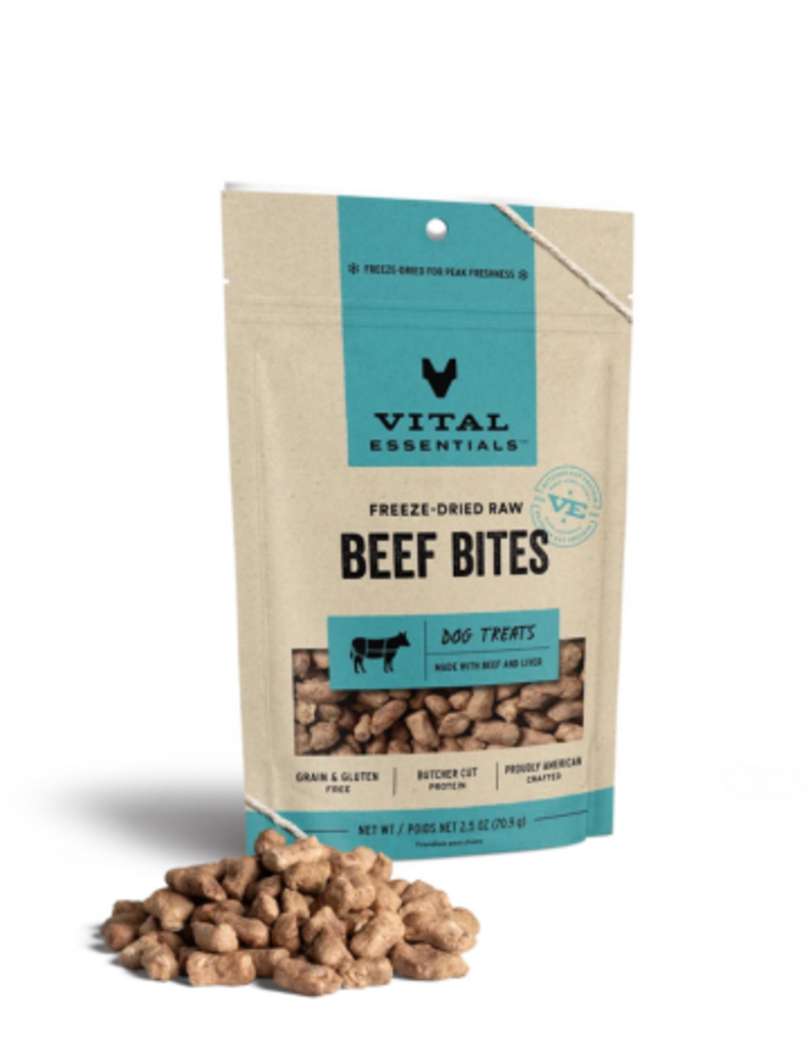 Vital Essentials Vital Essentials Freeze Dried Beef Bites Dog Treats - 2.5 oz