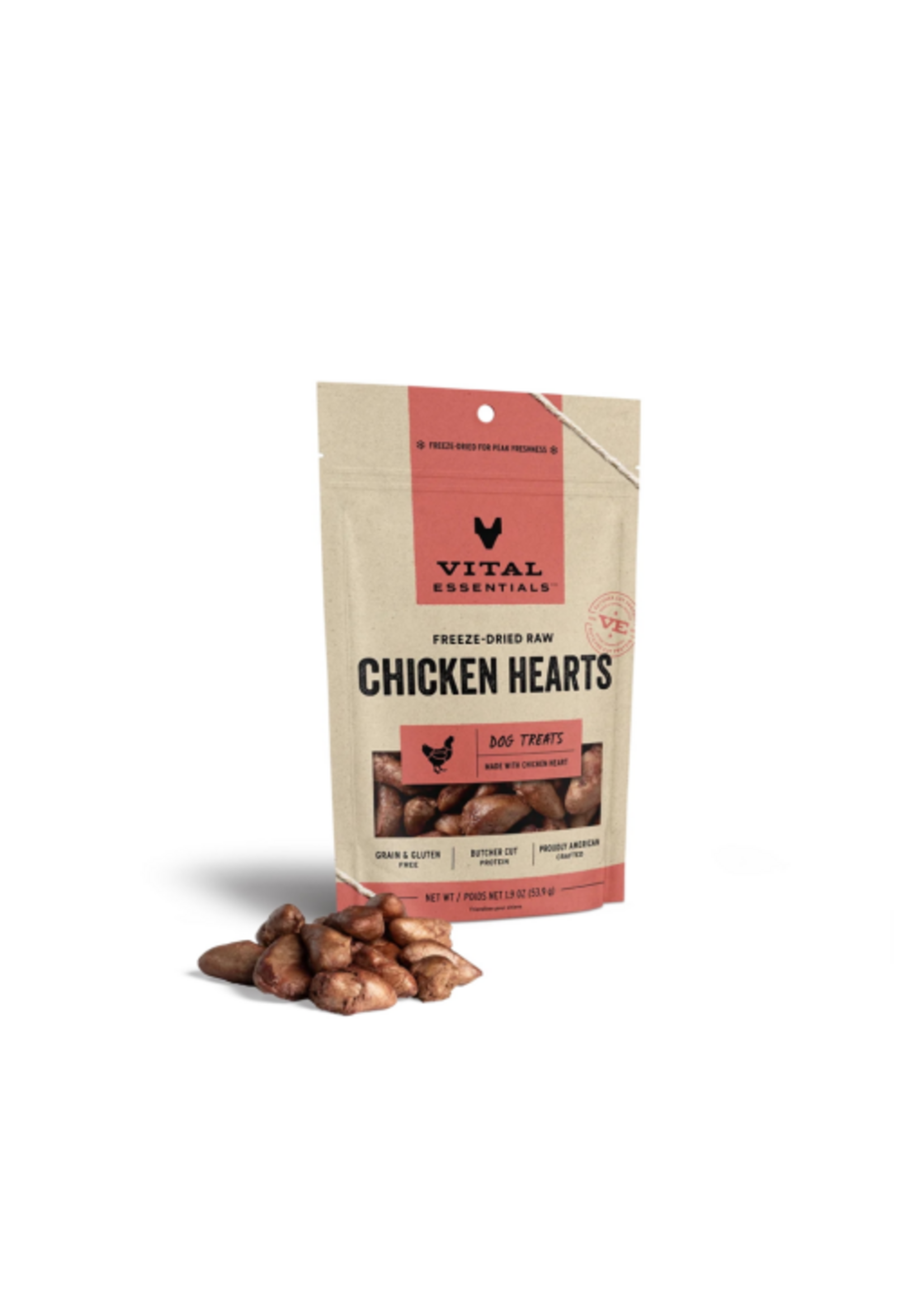 Vital Essentials Vital Essentials Freeze Dried Chicken Hearts Dog Treats - 1.9 oz