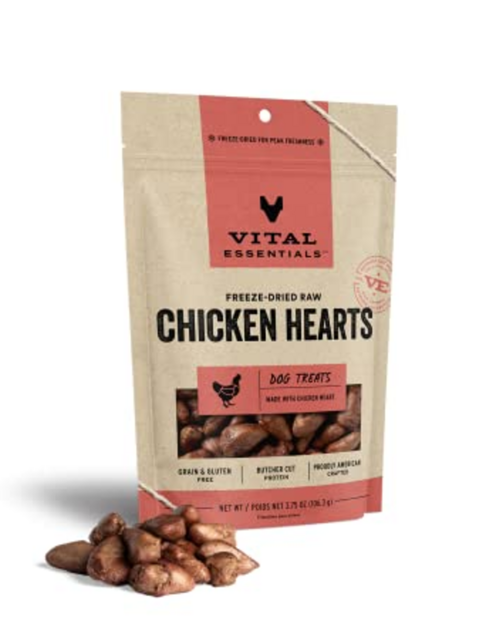 Vital Essentials Vital Essentials Freeze Dried Chicken Hearts Dog Treats - 3.75 oz