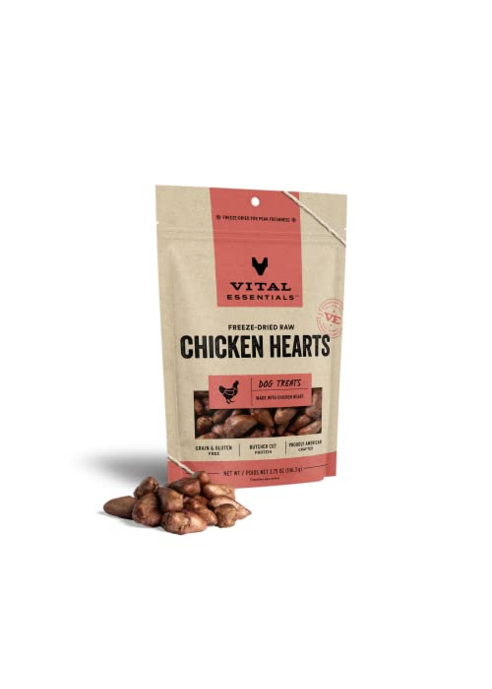 Vital Essentials Vital Essentials Freeze Dried Chicken Hearts Dog Treats - 3.75 oz