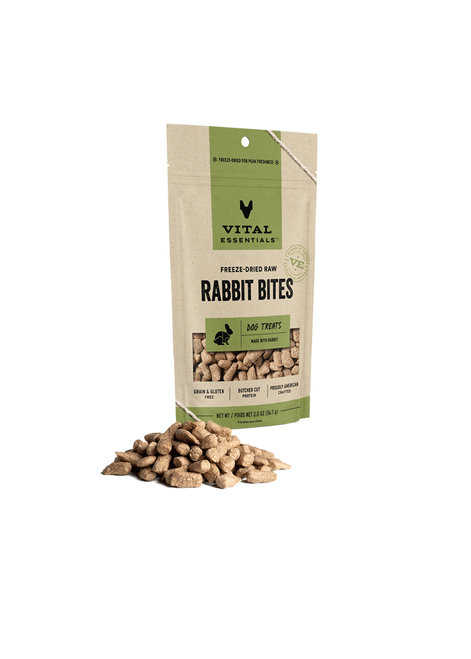 Vital Essentials Vital Essentials Freeze Dried Rabbit Bites Dog Treats - 2 oz